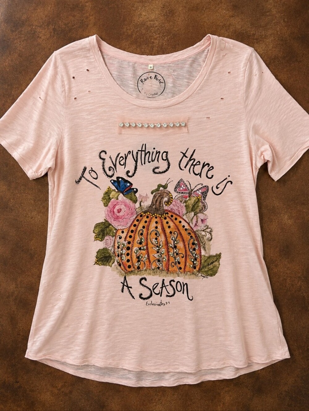 #1873 A Rare Bird To Everything There Is A Season Distressed Tee